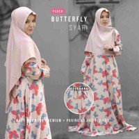 Gamis Wanita/Maxi/Busana Muslim/Hijab/Gamis Syari Butterfly Peach