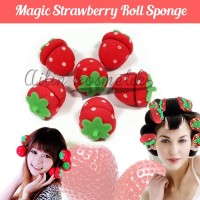 Jual MAGIC STRAWBERRY ROLL SPONGE HAIR CURLER Limited Murah