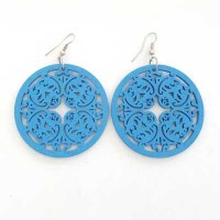 BK307 anting cangkol bulat besar bahan kayu import bangkok ichika shop