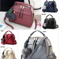 Jual Best Seller!!Tas Fashion Korea Free Pon-Pon/Tas Selempang Wanita Impor Murah