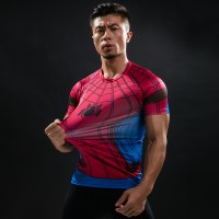 Jual KAOS BAJU SPIDERMAN COMPRESSION GYM FITNESS SEPEDA RENANG PRIA FITNES Murah