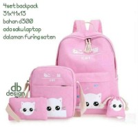 Jual tas ransel set 4in1 kitty lucu Murah