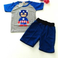 Jual setelan kaos anak captain america Murah