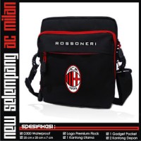 Tas Selempang Slingbag AC Milan Rossoneri Hitam List Merah Terbaru
