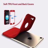 Soft TPU Front and back cover case Iphone 7/7s + FREE TEMPERED GLASS