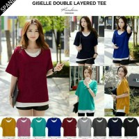 Jual BAJU WANITA / KAOS GISELLE DOUBLE LAYERED / PAKAIAN WANITA / KAOS CEWE Murah
