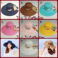 Jual DISCON Topi Pantai Import Pita Syal Murah