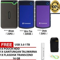 Jual Transcend Harddisk Eksternl Antishock 1TB Original -FREE 3 BEST PRODUK Murah