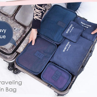 Jual Travel Bag 6in1 Set Storage Baju Kotor Organizer Koper Limited Murah