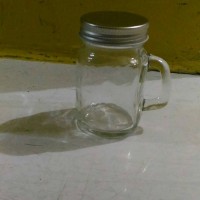 Jual mug jar mini 110ml tutup besi silver gold, toples,mason jar,harvest Murah