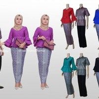 Jual SRG 560 Couple set setelan rok blus Prada pesta kondangan pita trompet Murah