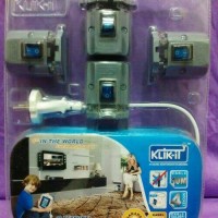 Jual Stop kontak 4 lubang/soket + Switch on off + kabel 10 meter Klik it Murah