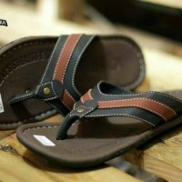 Jual Sandal Pria Levis Glosy Combinasi Hitam-Brown Sandal Jepit Pria Murah Murah