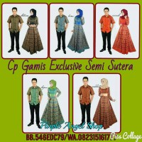 Couple Gamis Hijab Muslimah EXCLUSIVE Batik SEMI SUTERA AMIRAH