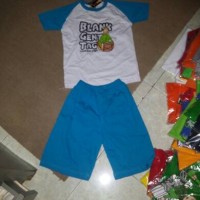 Jual Aneka Setelan Kaos Oblong Jogja Celana Pendek Anak Katun Ukuran L & XL Murah