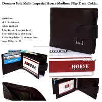 dompet super pria kulit imperial horse flip mediumm coklat tua