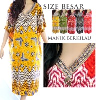 Jual Baju Tidur Daster Batik Jumbo Big Size Rayon XXXL Gaya India D18 Murah