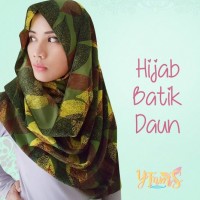 Jual SOLD PASHMINA BATIK DAUN - Hijau Army Murah