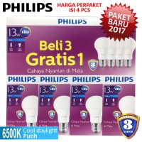 Jual Lampu LED Bulb Philips 13W Paket 3 free 1 Murah