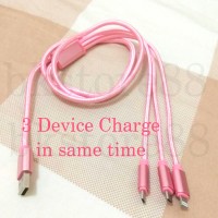 Jual Cable kabel Charger Lightning iphone - Android micro usb - 3 in 1 Murah