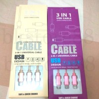 Jual kabel Charger iphone 5 6 7 - Android micro usb - 3 in 1 Murah