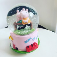 Jual GOJEK saja! Kotak Musik Snow Globe Lampu Lagu Muter LK063A Peppa pig Murah