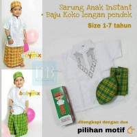Jual Baju Koko Anak Set Sarung Instant dan Peci Murah