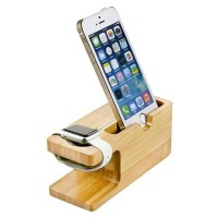 Jual Wooden Charging Dock Stand for Apple Watch 38mm 42mm iPhone Murah
