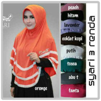 Bergo Syari 3 Renda / Jilbab Syar'i 3 Renda / Bergo Renda 3 Tumpuk
