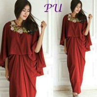 Jual NEW TK kaftan syahnaz marun Kaftan bahan satin velvet Promo Murah