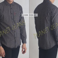 Jual kemeja flanel cowok /baju flannel pria lengan panjang slim fit FLEV43 Murah