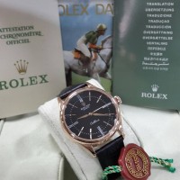 Jam Tangan Rolex Classic Cellini Time Black Rosegold