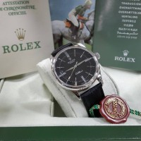 Jam Tangan Rolex Classic Cellini Time Black Silver