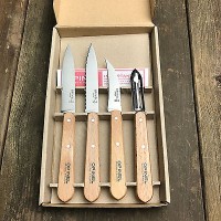Pisau Opinel French Made 4 Pc Stainless Beechwood Handle Kitchen Knife