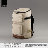 Jual Tas Ransel Backpack Bag Canvas Vintage - Rayleigh Grizzly Beige Murah