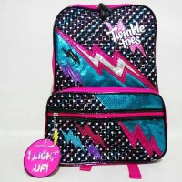 Jual Backpack Anak Skechers Twinkle Toes Lightning Flash BP 1007 Black Murah