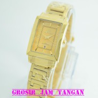 JAM TANGAN WANITA MIRAGE ORIGINAL GOLD PERSEGI SIMPLE E Diskon
