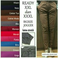 Jual Celana Jogger Panjang xxl xxxl Wanita Big Size jumbo katun stretch 3 R Murah
