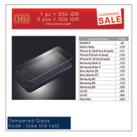 Jual CLEARANCE SALE! Tempered Glass iPhone Note 3 4 Xperia Samsung iPad LG Murah