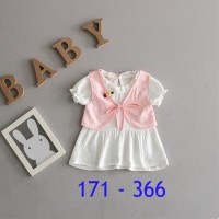 pakaian baju dress rok anak bayi cewe perempuan pink impor newborn
