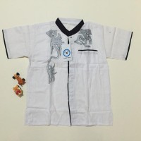 Jual Promo Baju Koko Anak bordir warna putih uk 4 lengan pendek Murah