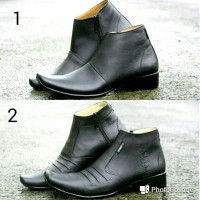 Jual Sepatu Pantofel Zipper Kulit/ Sepatu Boot Casual/ Sepatu Slip On Slop Murah