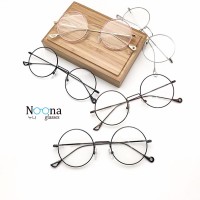 Jual Frame kacamata Korea Minus Pria Wanita Fashion N003-SV Silver Bulat Murah