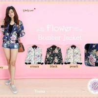 Jual BAJU FASHION WANITA BOMBER JAKET MOTIF BUNGA ROYAL SATIN Murah