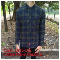 Jual Kemeja Flanel Slim Fit Lengan Panjang Hijau Kotak Cocok untuk Hari mu Murah