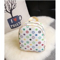 TAS RANSEL PUTIH MOTIF WARNA WARNI RAINBOW LV IMPORT FOSSIL LONGCHAMP