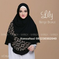 Jilbab instan bergo lily brukat warna hitam