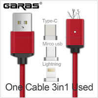 Jual Magnetic Charger 3 in 1 Samsung Micro USB, Iphone Lightning, Type C Murah
