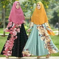 BAJU MUSLIM GAMIS SYAR'I ABAYA KAFTAN + KHIMAR HIJAB