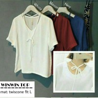 Jual Fashion Wanita Atasan Kaos Adem Polos Ukuran L Twiscone Top Tali Baru Murah